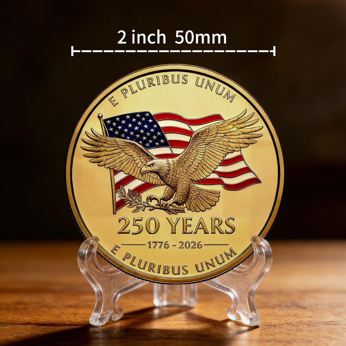Lastikor 2 inch Marine Corps 250th anniversary coin in copper color - view 8