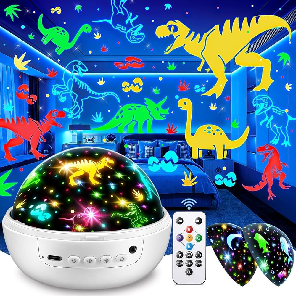 Staryou Dinosaur Toys, Remote+ 3Films+ 93Effects Dinosaur Toys for Kids 3-5 – Fun for Kids & Family - White