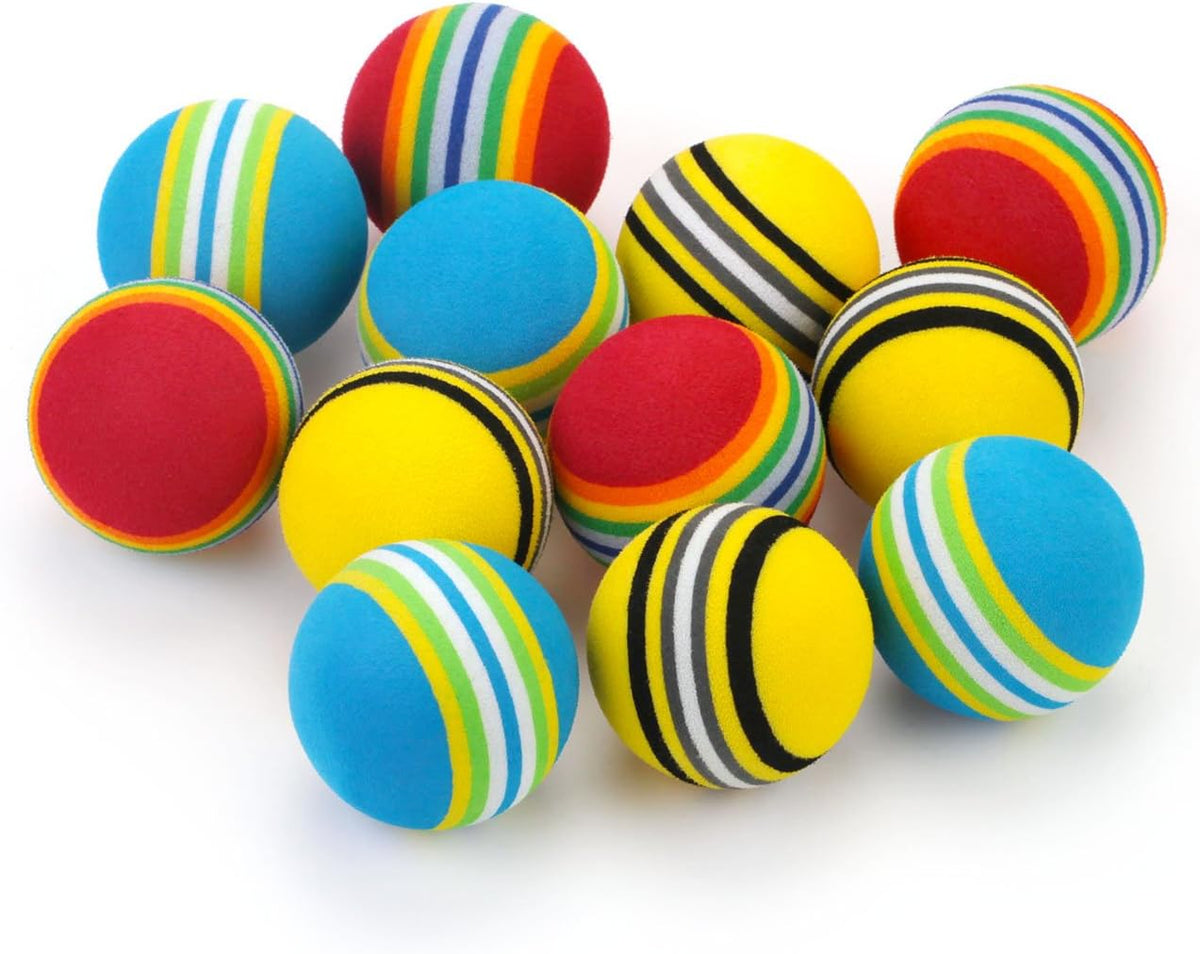 CHIWAVA 45PCS 1.7'' Foam Cat Toy Ball Rainbow Color Kitten Quiet Play - image 2