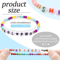Cunno kids friendship bracelets with letter beads and colorful glass beads - view 10