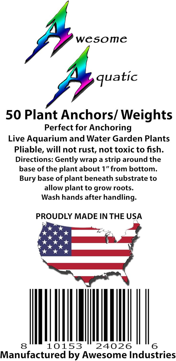 Awesome Aquatic Aquarium Plant Weights, Lead Ribbon Fish Anchors - 50 Pack Strips - image 3