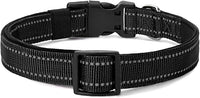 Reflective Dog Collar Padded with Soft Neoprene Breathable Quick Release Basic Dog Collars for Puppy Small Dogs Girl Boy Black