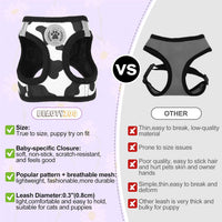 Small Dog Harness and Leash Set, No Pull Puppy Pet Vest, S - XX-Small(Chest Girth 11.5"-13") / Black White - image 2