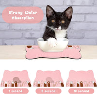 Cat Food Mats for Floor, Dog Pet Water Bowl Feeding Placemats for Food and Water Grey 17.7 * 9.8 - Pink / 17.7"L x 9.8"W - image 2
