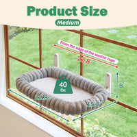 Zakkart SnugCloud Foldable Cat Window Perch – Essentials for Cats - Gray / Medium (22.8"x15.7") - image 2
