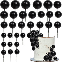 ZHUOWEISM ball cake toppers, 24 mini balloon picks in blue, gold and white - view 6