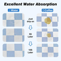 CooRug Checkered Dog Food Mat, Pet Feeding Mat 20" L x 12" W - Blue / 32"L x 17"W - image 4