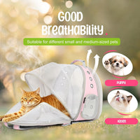 Dual Expandable Large Cat Backpack Carrier – Essentials for Cats - Pink / Clear Window - image 4