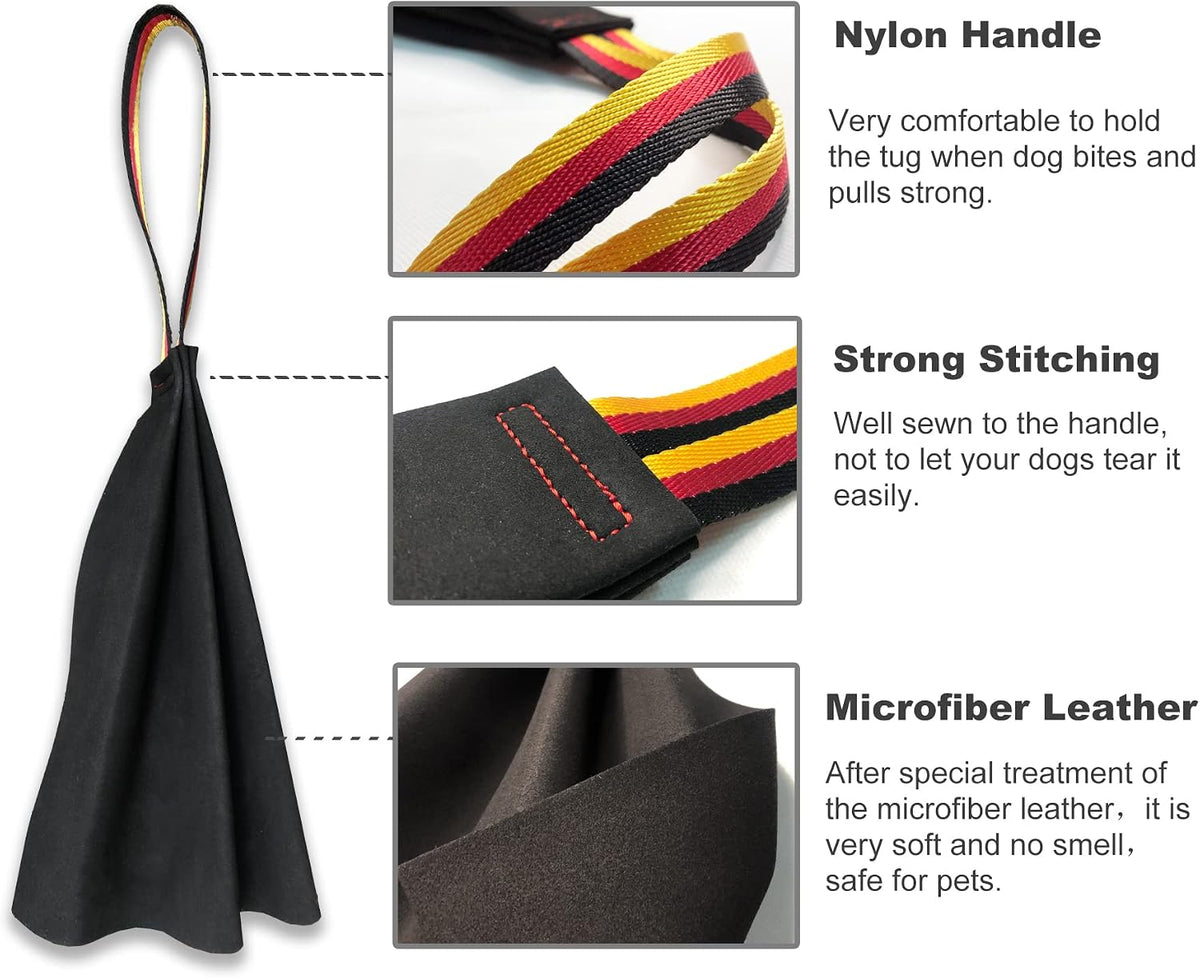 Dewonch Leather Bite Rag for Dog Training - Tug Rag - image 4