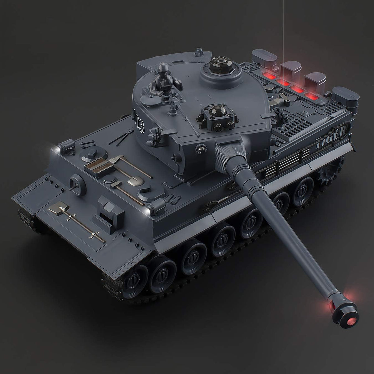 BEAURE Rc Tanks, 1:28 WW2 M1A2 America Army Tank Toys for Boys - Gray - image 3