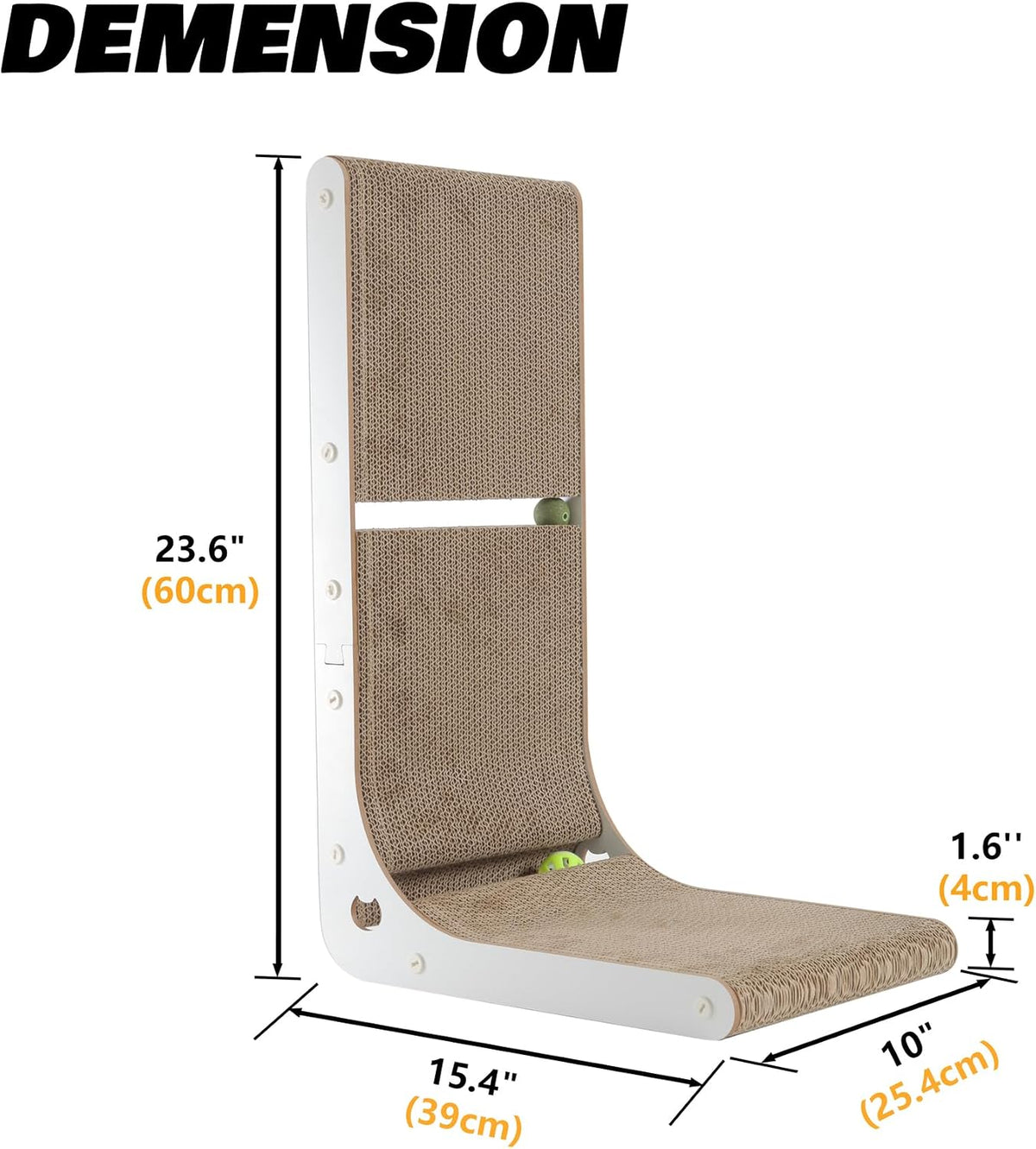 SMARTBEAN 3-Pack Cardboard Cat Scratcher for Indoor Cats - L-Shape Cat Scratcher - 1 pc - image 4