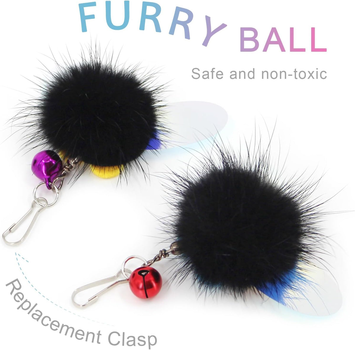 SONGWAY Cat Toy Wand Replacement, Cat Feather Toy Refills - Bug - image 3