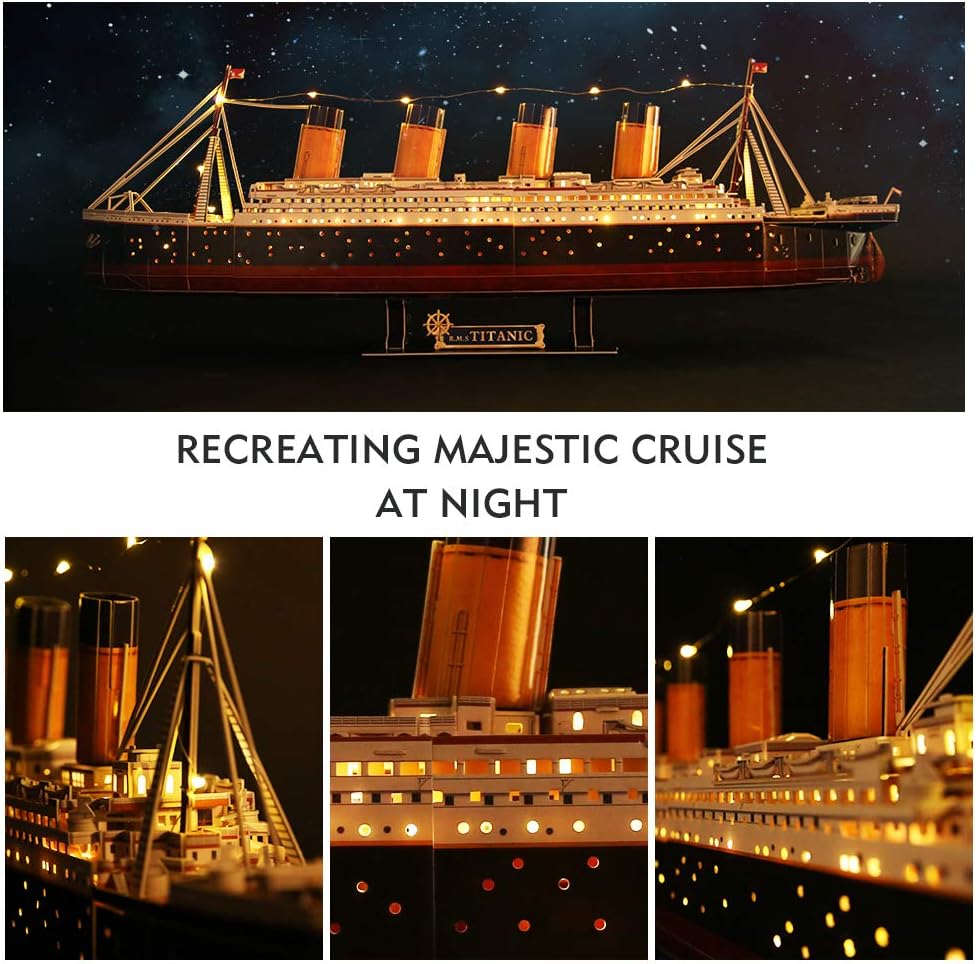 CubicFun Titanic 3D Model Ship Puzzle with LED Lights - Realistic - image 3