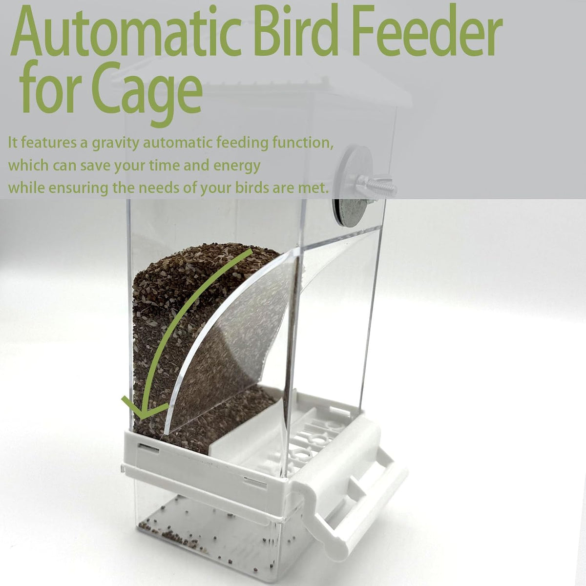 Automatic No Mess Bird Feeder Water Dispenser Set – Essentials for Birds - White + Green - image 3