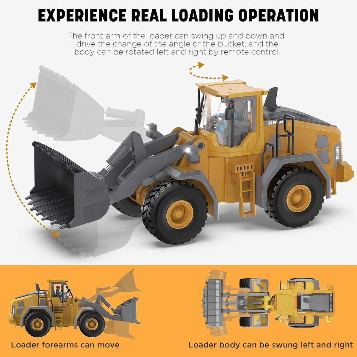 KIDMARKT Remote Control Excavator Toy for Boys - Wheel Loader - image 4