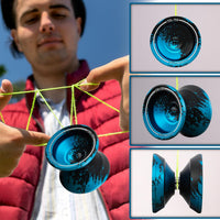 W07 yoyo Professional Metal Trick Yoyo Responsive & Unresponsive – Fun for Kids & Family - 7-BlackBlue-Pro - image 3