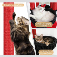 Globlazer 82in Extra Large Cat Tree Tower for Indoor Cats Large Adult - 82inch / Black Red - image 4