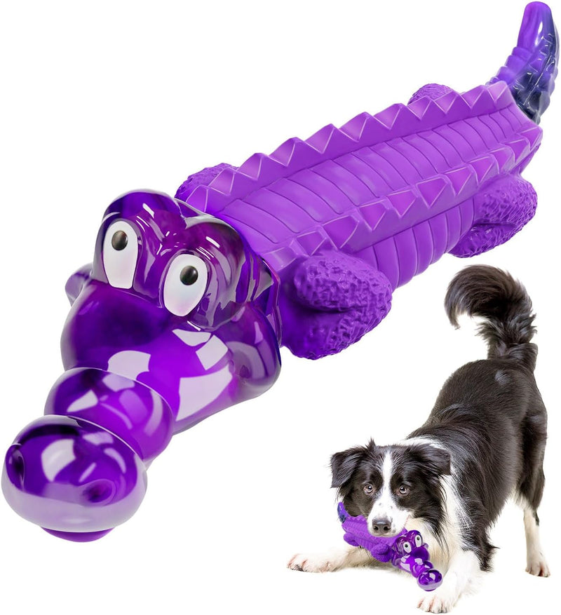 Fuufome Alligator Dog Toys for Aggressive Chewers - purple