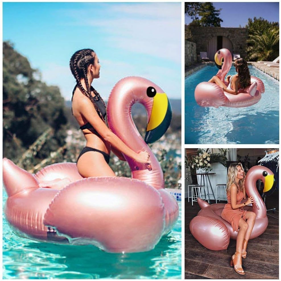 Jasonwell Giant Inflatable Flamingo Swan Pegasus Pool Float Summer - Rose Pink / X-Large - image 4