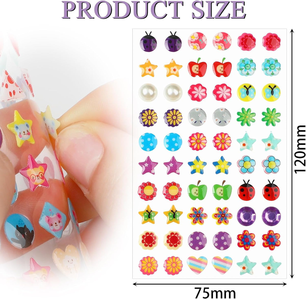AUGSUN 240 Pcs Halloween Stick on Earrings for Little Girls – Fun for Kids & Family - Style B - image 2