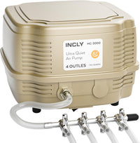 INCLY 7W Ultra Silent Aquarium Air Pump, 4 Adjustable Outlets