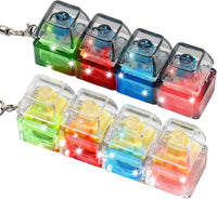 2 Pcs LED Keyboard Fidget Toy for Adults - Light Yellow Creamy+ Blue Switch