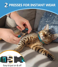 Cat Harness and Leash Set, Escape Proof Cat Harnesses – Essentials for Cats - Hawaii Green / Small (4-10 lb) - image 3