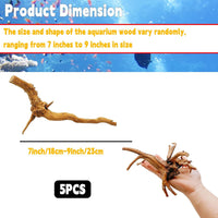 5PCS Driftwood for Aquarium 7-9in Natural Reptile Spider Wood - M:Spiderwood 7-9in 5PCS - image 2