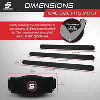 Sleeve Stars Tennis Elbow Brace for Women - Adjustable Tennis Elbow Strap, Golfers Elbow Brace for Men, Counterforce Brace for Tennis Elbow for Tendonitis Relief, Fits 9"-23" (Pair/Black)