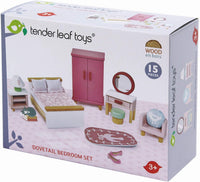 Tender Leaf Toys wooden dollhouse furniture nursery set with cot, high chair, pram and baby - view 20
