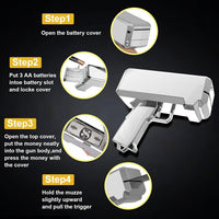 Gusil Money Gun Shooter Cash Cannon Bills Gun Make It Rain Toy Gun - Silver - image 4
