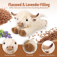 Capybara Stuffed Animals, Microwavable Stuffed Animal Adorable Fluffy Capybara Plush for Warmth - A-White Highland Cow-1 - image 4