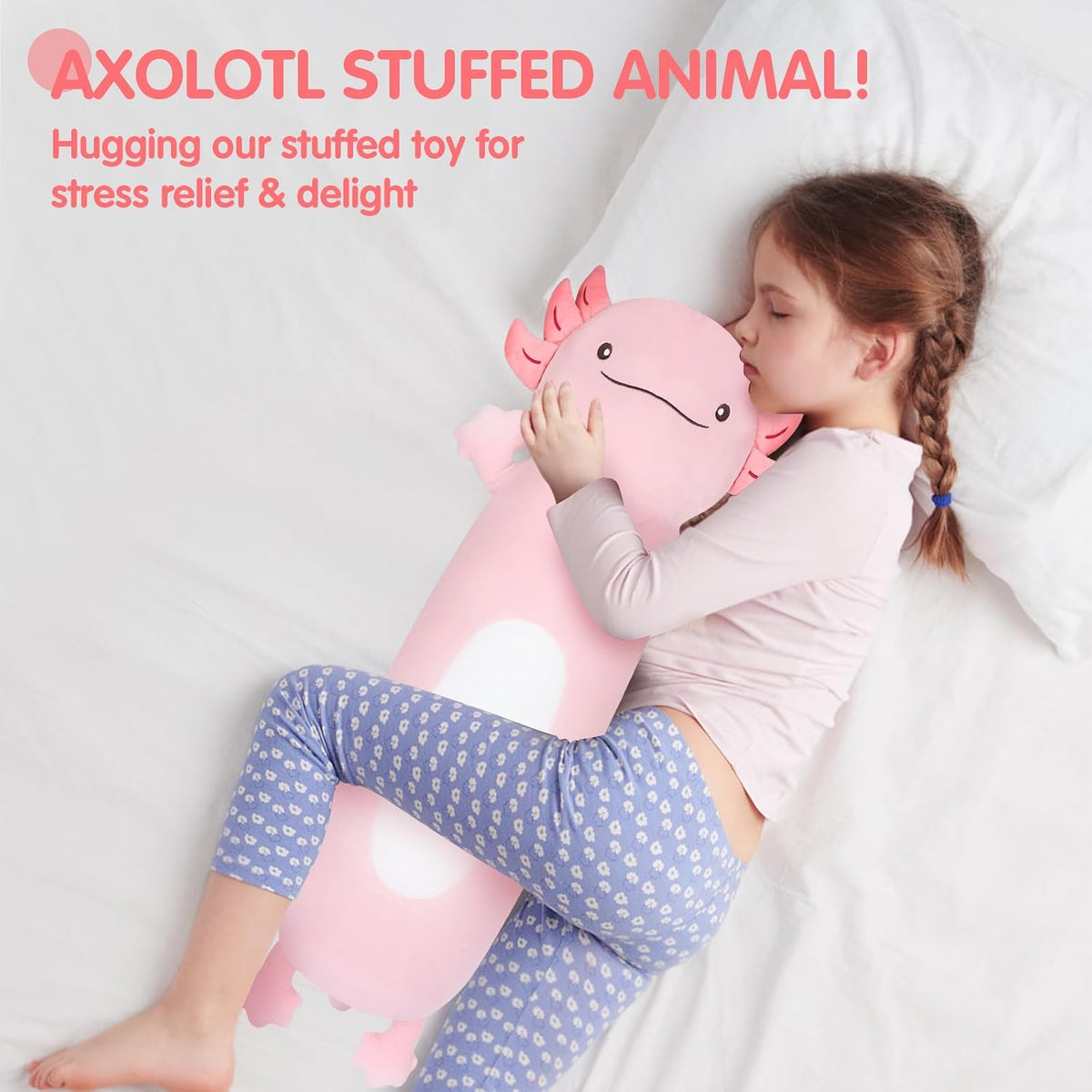 Dalmao 36" Cat Stuffed Animal - Pink Axolotl / 36 inch - image 2