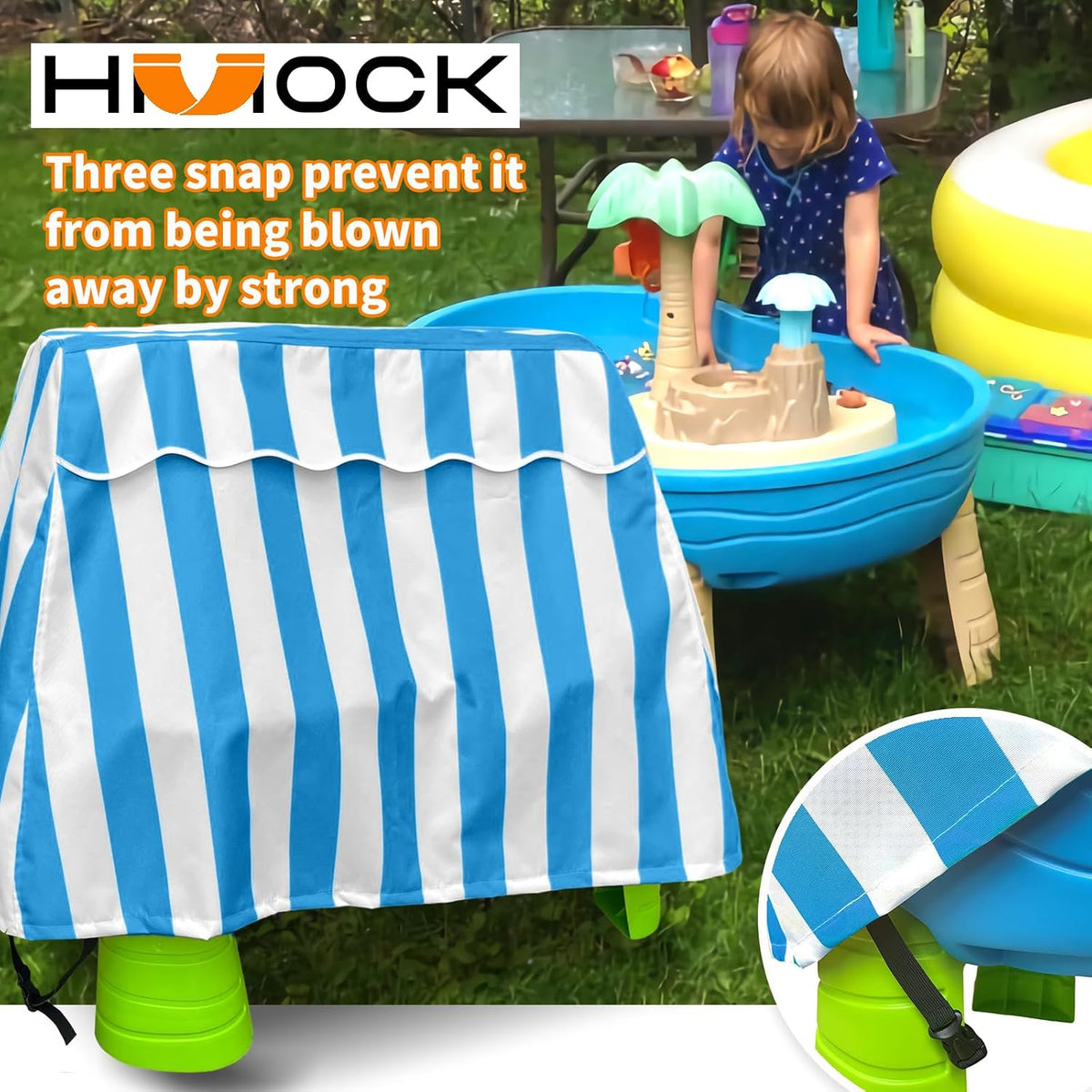 Kids Water Table Cover Fit Rain Showers Splash Pond Water Table - Azure - image 4