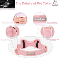 Green Dog Collar with Bow Tie, Christmas Bowtie Dog Collar M – Essentials for Dogs - XL / Pink - image 2