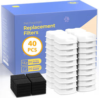 Cat Water Fountain Filter: 12 Cat Fountain Filter Replacement – Essentials for Cats - 20 Filters +20 Sponges