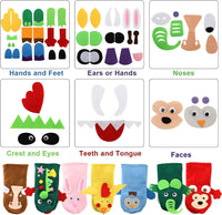 TOPZEA hand puppet making kit with 12 colorful pre-sewn felt puppets, googly eyes and pompoms - view 3