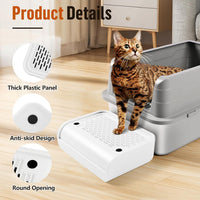 Cat Litter Box Step, Large Cat Litter Ramp with Filter Function - White Raised - image 4