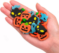 YGAOHF 60 mini Halloween erasers in pumpkin, ghost and bat shapes - view 5