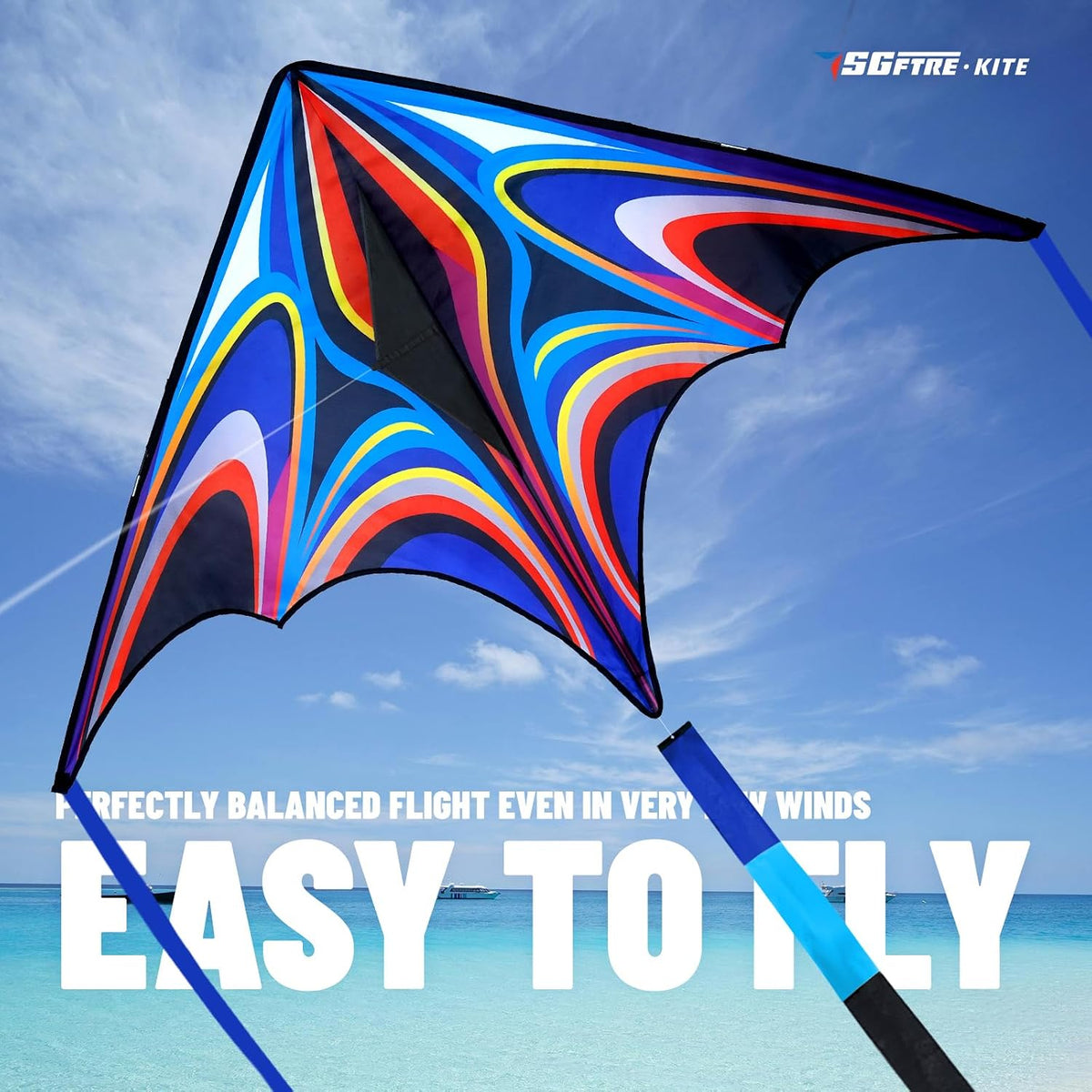 Kite, Large Delta Kites for Kids and Adults - Dark Blue - image 4