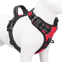 PHOEPET No Pull Dog Harness Medium Reflective Front Clip Vest - Extra Large / Red