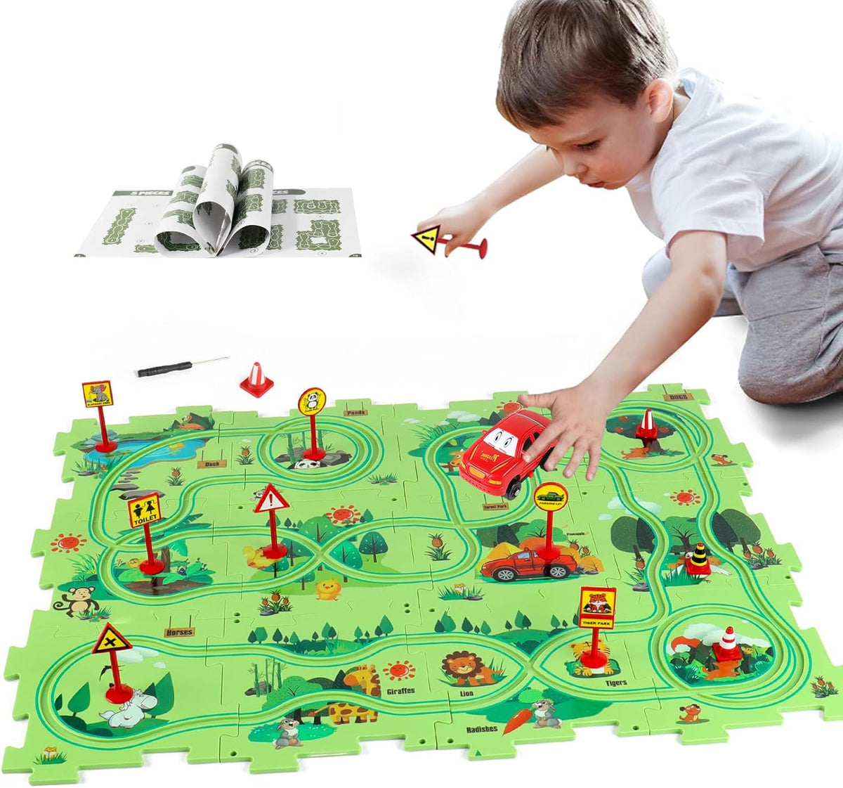 Plastic Floor Puzzles for Kids Ages 3-5 - Forest