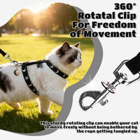 Cat Harness and Leash Set, Escape Proof Adjustable Cat Harness - Star-Moon / Small - image 3