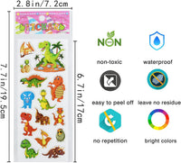 24 Sheets 3D Puffy Stickers for Toddlers Kids Boys Girls – Fun for Kids & Family - Cartoon Dinosaur - image 3