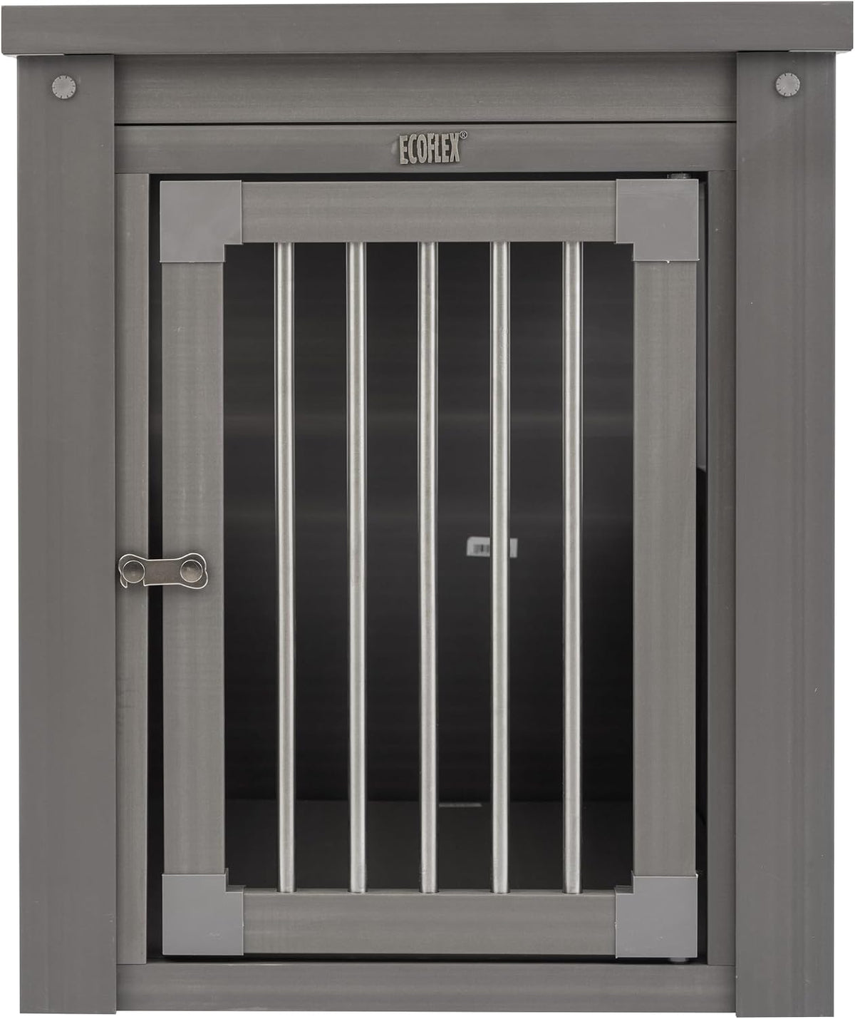 New Age Pet ECOFLEX Large Furniture Style Dog Crate & End Table - Grey / 23.8"L x 18.2"W x 22.2"H - image 2