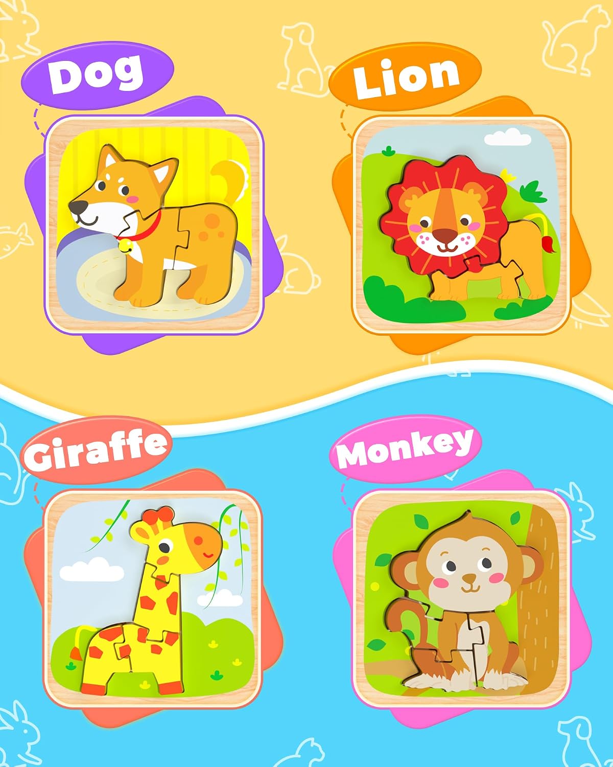 Benresive Wooden Toddler Puzzles - 4 PCS - image 2