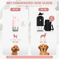 32 oz. Dog Water Bottle, Insulated Dog Travel Water Bottle - Pink / 32 oz - image 4