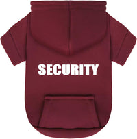 Wine red polycotton Chihuahua dog hoodie with Security print and leash hole