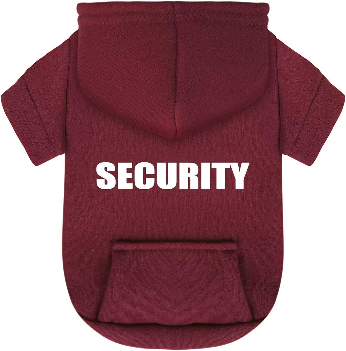Wine red polycotton Chihuahua dog hoodie with Security print and leash hole