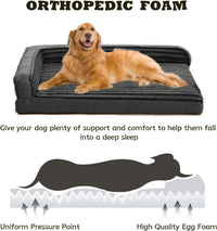 Orthopedic Dog Bed for Large Dogs - 46"L x 30"W x 8"Th / Dark Gray - image 2